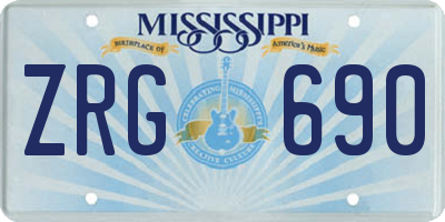 MS license plate ZRG690