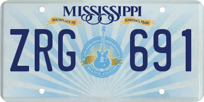 MS license plate ZRG691