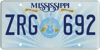 MS license plate ZRG692