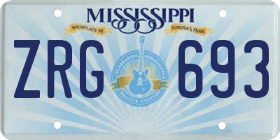 MS license plate ZRG693