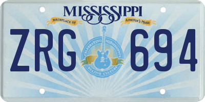 MS license plate ZRG694