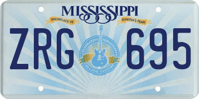 MS license plate ZRG695