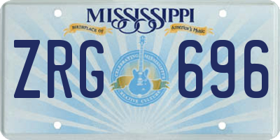 MS license plate ZRG696