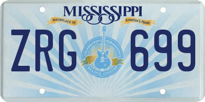 MS license plate ZRG699