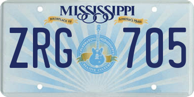 MS license plate ZRG705