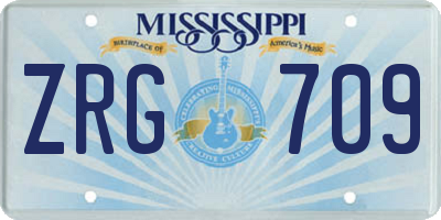 MS license plate ZRG709