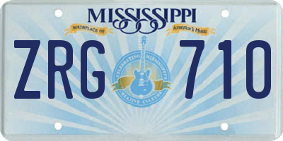 MS license plate ZRG710