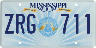 MS license plate ZRG711