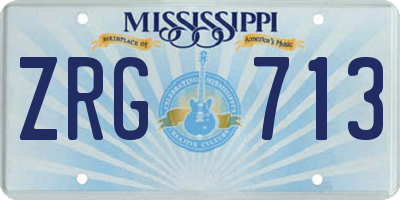 MS license plate ZRG713