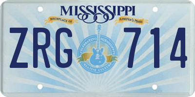MS license plate ZRG714