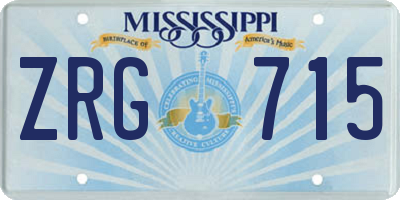 MS license plate ZRG715