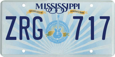 MS license plate ZRG717