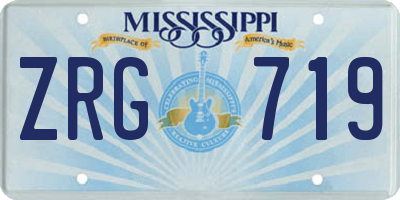 MS license plate ZRG719