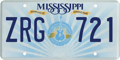 MS license plate ZRG721