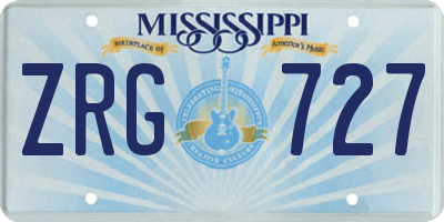 MS license plate ZRG727