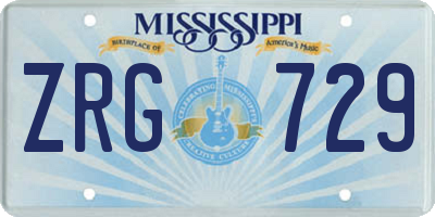 MS license plate ZRG729