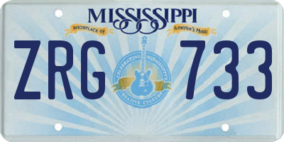 MS license plate ZRG733