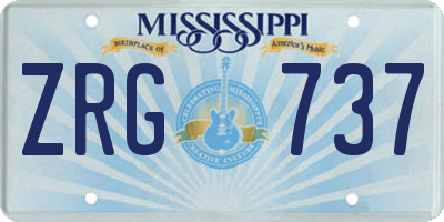 MS license plate ZRG737