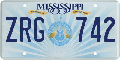 MS license plate ZRG742