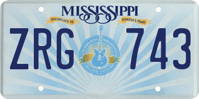 MS license plate ZRG743
