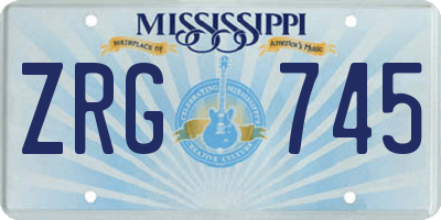 MS license plate ZRG745
