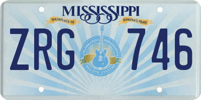 MS license plate ZRG746