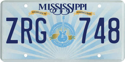 MS license plate ZRG748
