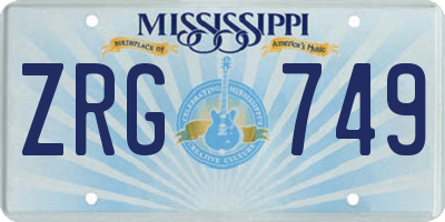 MS license plate ZRG749