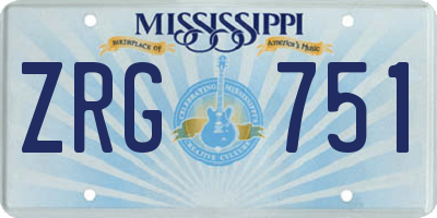 MS license plate ZRG751