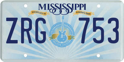 MS license plate ZRG753
