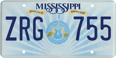 MS license plate ZRG755