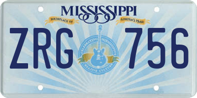MS license plate ZRG756