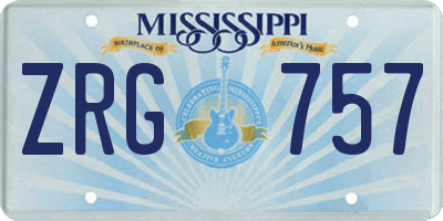 MS license plate ZRG757