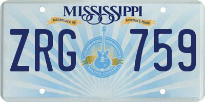 MS license plate ZRG759
