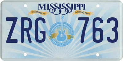 MS license plate ZRG763