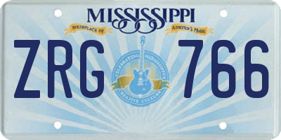 MS license plate ZRG766