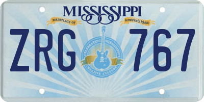 MS license plate ZRG767