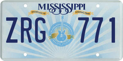 MS license plate ZRG771