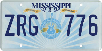 MS license plate ZRG776