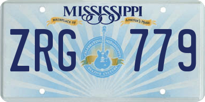 MS license plate ZRG779