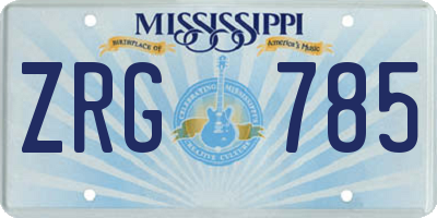 MS license plate ZRG785