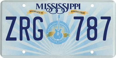 MS license plate ZRG787