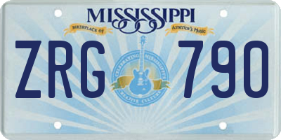 MS license plate ZRG790