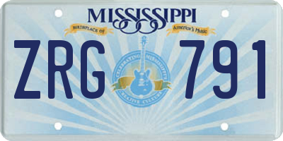 MS license plate ZRG791