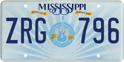 MS license plate ZRG796