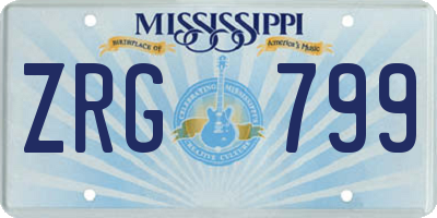 MS license plate ZRG799
