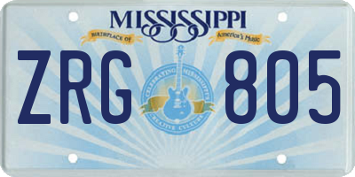 MS license plate ZRG805