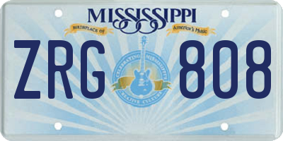 MS license plate ZRG808