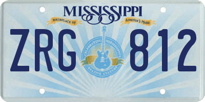MS license plate ZRG812