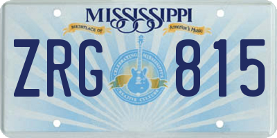 MS license plate ZRG815